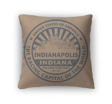 Load image into Gallery viewer, Throw Pillow, Grunge Rubber Stamp With Name Of Indianapolis Indiana