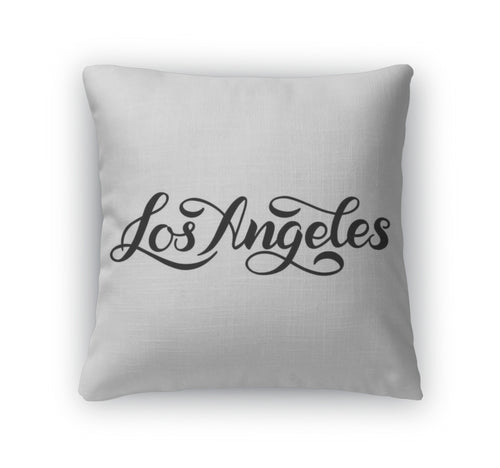 Throw Pillow, City Logo Isolated On White Black Label Or Logotype Vintage Badge Calligraphy
