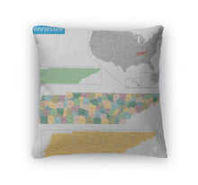 Load image into Gallery viewer, Throw Pillow, Tennessee Map
