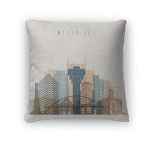 Load image into Gallery viewer, Throw Pillow, Nashville State Tennessee Skyline Detailed Silhouette