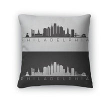 Load image into Gallery viewer, Throw Pillow, Philadelphia USA Skyline And Landmarks Silhouette