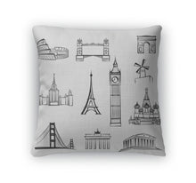 Load image into Gallery viewer, Throw Pillow, World Famous City Landmarks