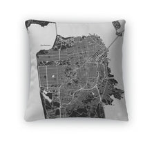 Load image into Gallery viewer, Throw Pillow, San Francisco California Downtown Map