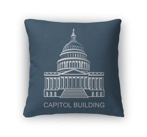 Throw Pillow, Capitol Building Icon