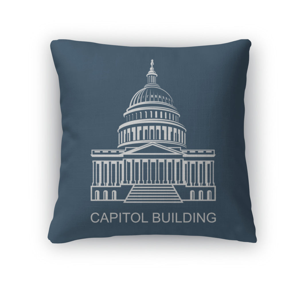 Throw Pillow, Capitol Building Icon