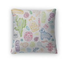 Load image into Gallery viewer, Throw Pillow, Mexico Illustrations Collection Pattern