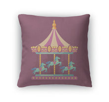 Load image into Gallery viewer, Throw Pillow, Funfair Carnival Flat Illustration Amusement Park Illustration