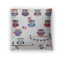 Load image into Gallery viewer, Throw Pillow, Set Of Fourth Of July Patriotic Owls