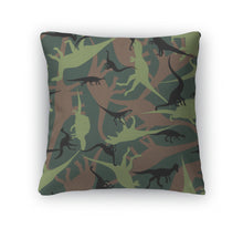 Load image into Gallery viewer, Throw Pillow, Dinosaur Camouflage Pattern