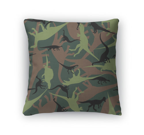 Throw Pillow, Dinosaur Camouflage Pattern