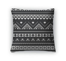 Load image into Gallery viewer, Throw Pillow, Aztec Pattern Tribal Black And White