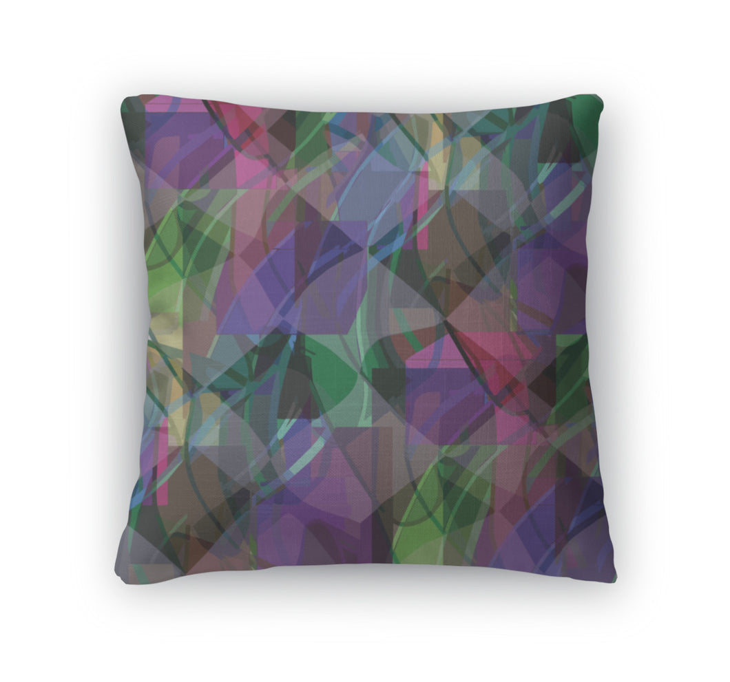 Throw Pillow, America Ancient Purple Green Backgroun