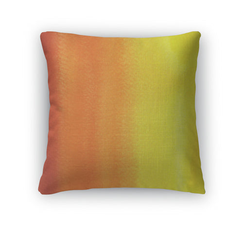 Throw Pillow, Watercolor Painting Yellow Orange Red Gradient