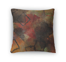 Load image into Gallery viewer, Throw Pillow, Art Abstract Acrylic And Pencil In Brown Red Orange