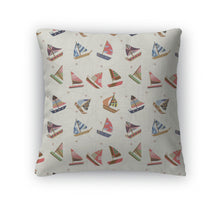 Load image into Gallery viewer, Throw Pillow, Sailboat Pattern