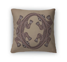 Load image into Gallery viewer, Throw Pillow, Print Traditional African Ethnic Ornament With Two Lizard