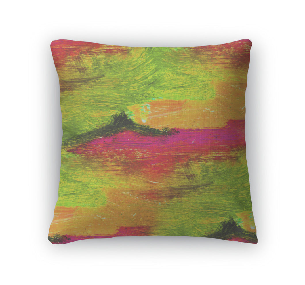 Throw Pillow, Palette Red Green Yellow Picture Ornament Frame Graph