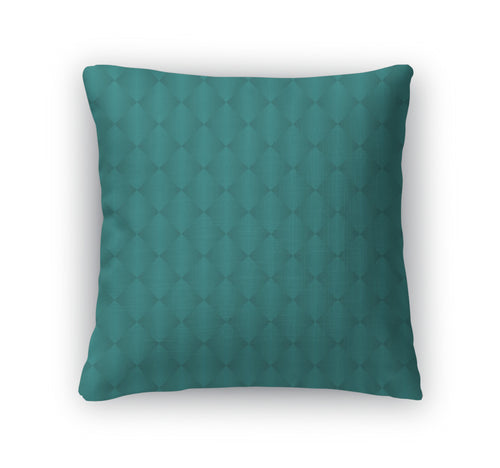 Throw Pillow, Teal Diamond Pattern Repeat