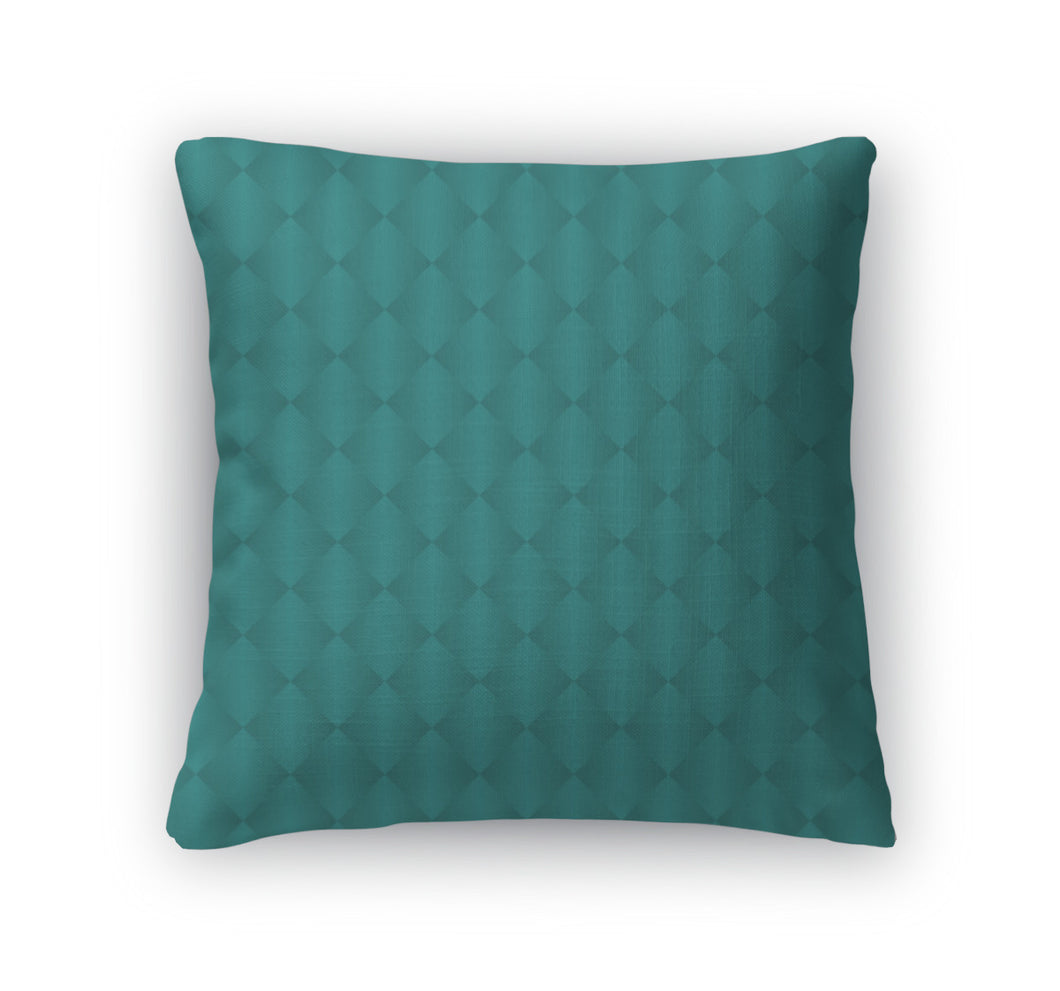 Throw Pillow, Teal Diamond Pattern Repeat