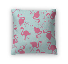 Load image into Gallery viewer, Throw Pillow, Pattern With Pink Flamingos
