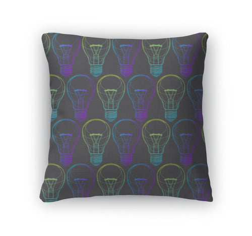 Throw Pillow, Light Bulb Pattern