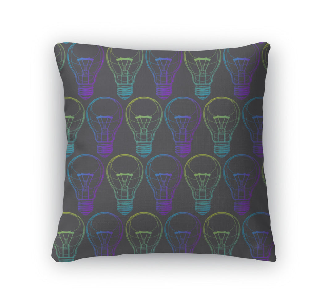 Throw Pillow, Light Bulb Pattern