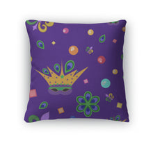 Load image into Gallery viewer, Throw Pillow, Mardi Gras Pattern