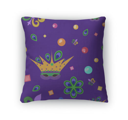 Throw Pillow, Mardi Gras Pattern