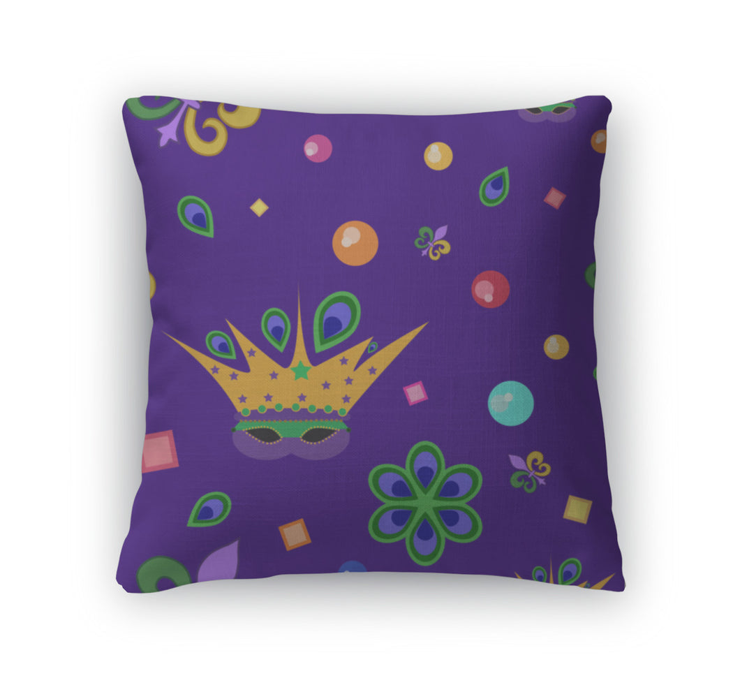 Throw Pillow, Mardi Gras Pattern