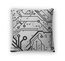 Load image into Gallery viewer, Throw Pillow, Printed Circuit Board Pattern