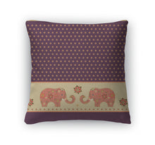 Load image into Gallery viewer, Throw Pillow, Indian Pattern Elephants