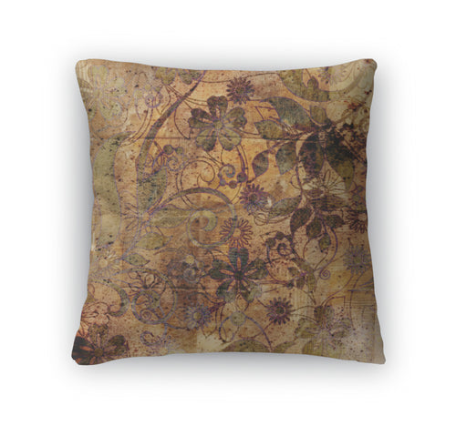 Throw Pillow, Art Vintage Floral Pattern