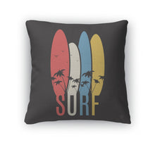 Load image into Gallery viewer, Throw Pillow, Surf Illustration Typography