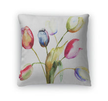 Load image into Gallery viewer, Throw Pillow, Watercolor Painting Of Tulips Flowers