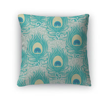 Load image into Gallery viewer, Throw Pillow, Peacock Feathers Pattern