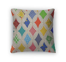Load image into Gallery viewer, Throw Pillow, Cathedral Window Quilt