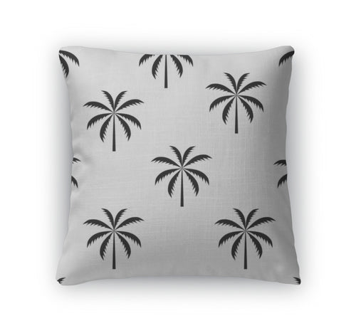 Throw Pillow, Palm Tree Pattern Illustration