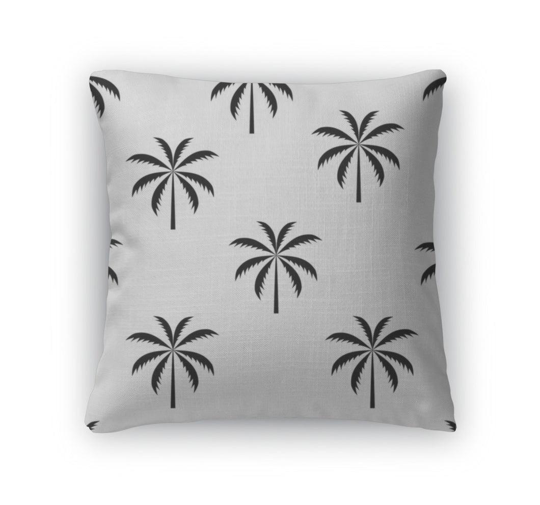 Throw Pillow, Palm Tree Pattern Illustration