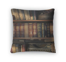 Load image into Gallery viewer, Throw Pillow, Old Vintage Books And Typewriter