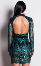 Load image into Gallery viewer, Green Sequin Party Dress