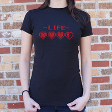 Load image into Gallery viewer, 8-Bit Life Hearts T-Shirt (Ladies)