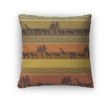 Load image into Gallery viewer, Throw Pillow, African Style With Wild Animals And Abstract Signs