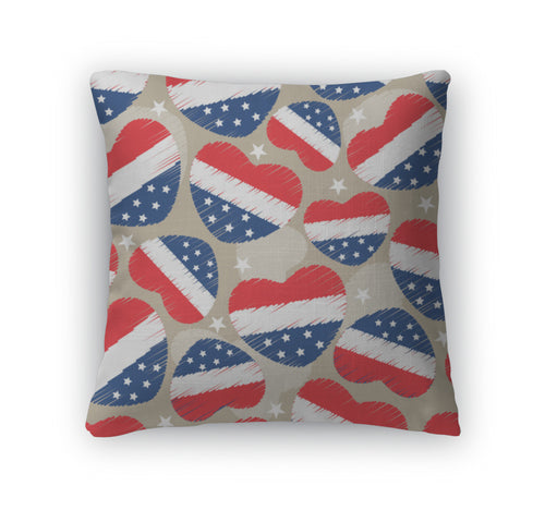 Throw Pillow, Pattern For 4th Of July American Independence Day