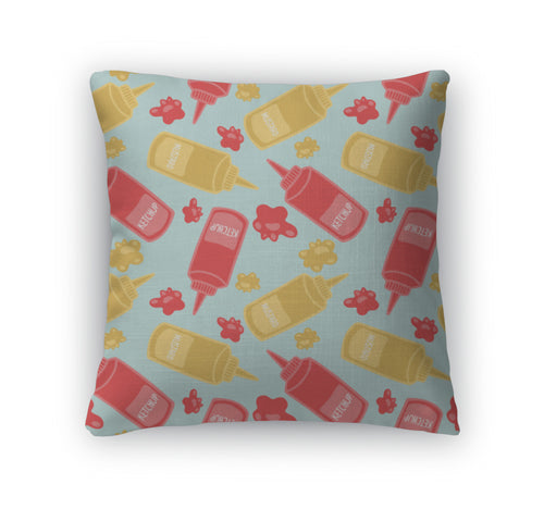 Throw Pillow, Mustard And Ketchup