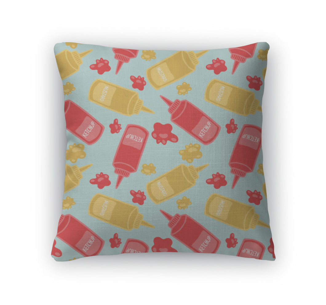 Throw Pillow, Mustard And Ketchup