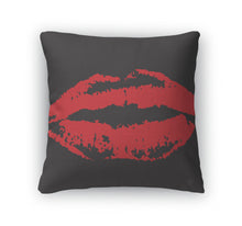 Load image into Gallery viewer, Throw Pillow, Red Lips On Black