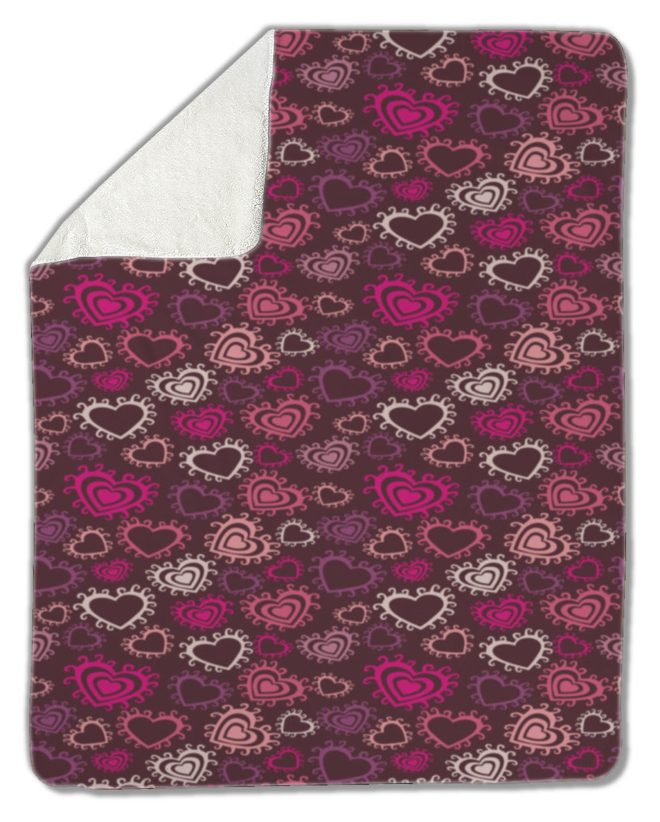 Blanket, Romantic pattern with hearts