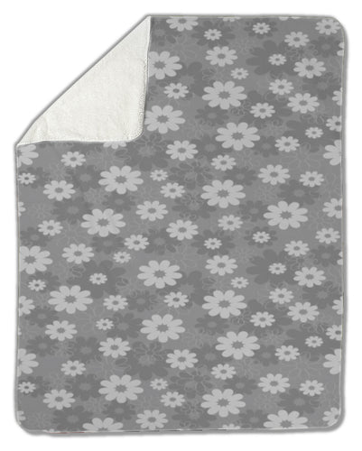 Blanket, Gray floral pattern