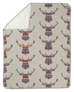 Blanket, Ethnic pattern with deer