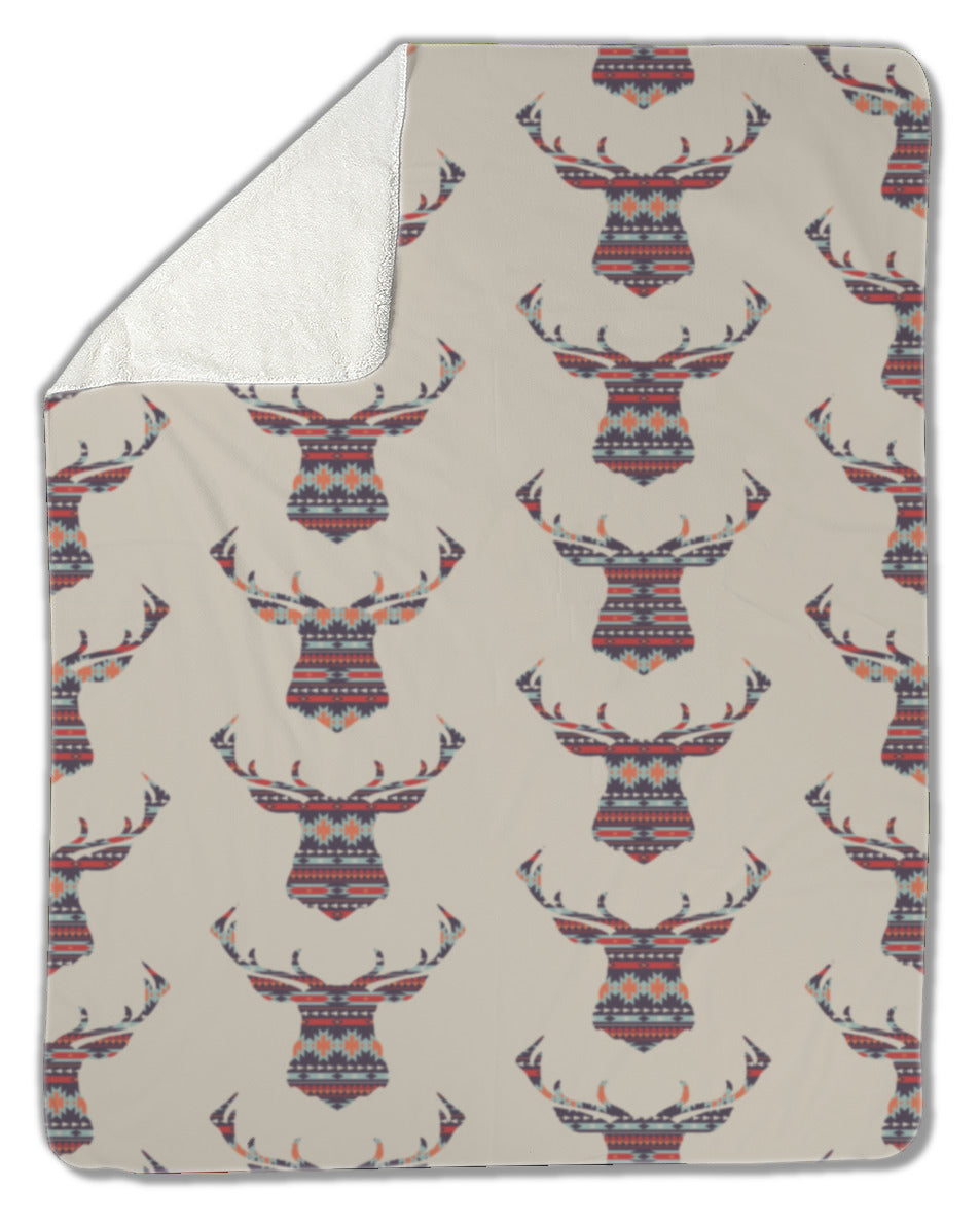 Blanket, Ethnic pattern with deer